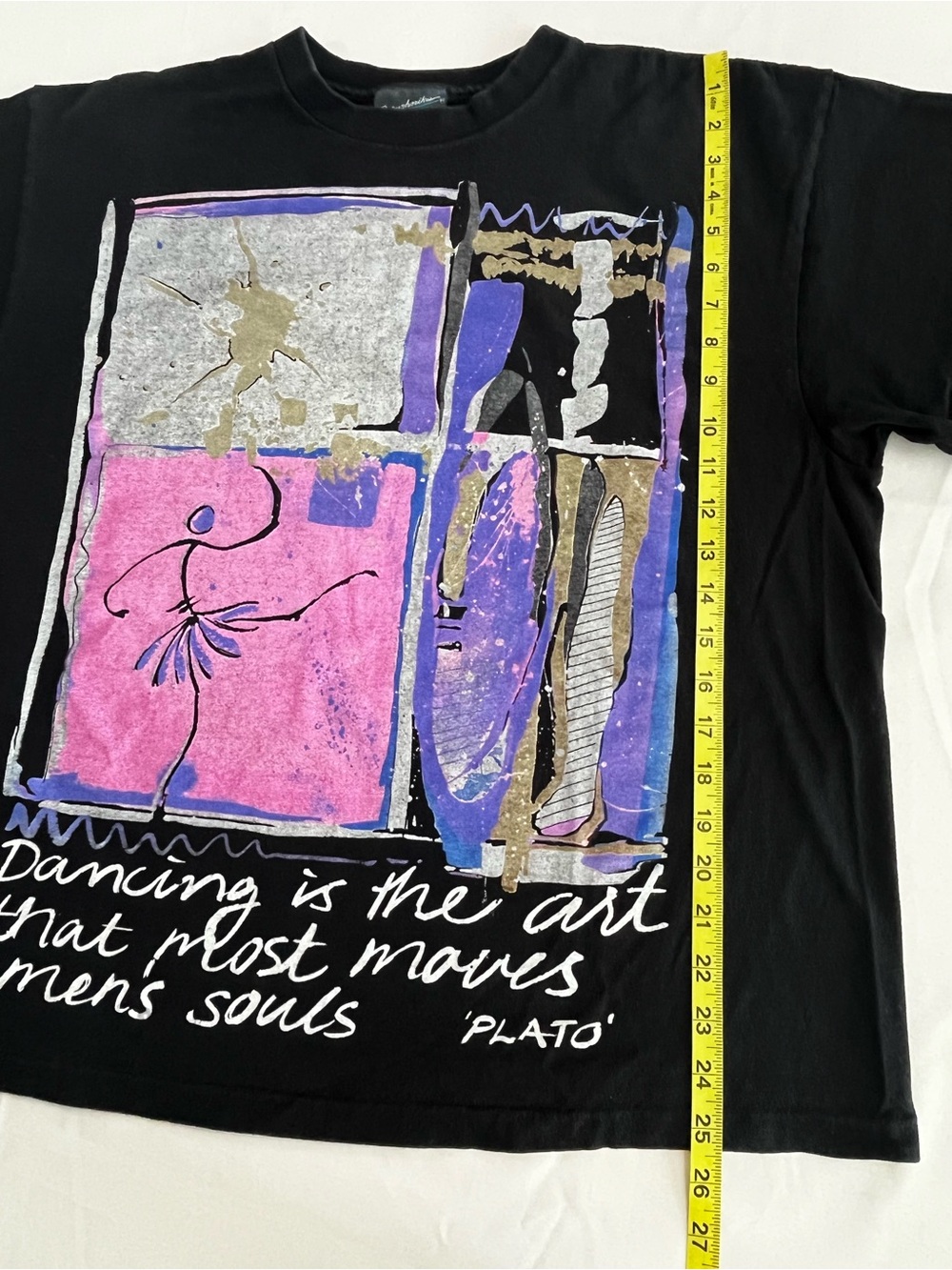 80s/90s Baryshnikov Dance VTG T-shirt One Size - Plato Quote Artsy Ballet Modern - Picture 5 of 8